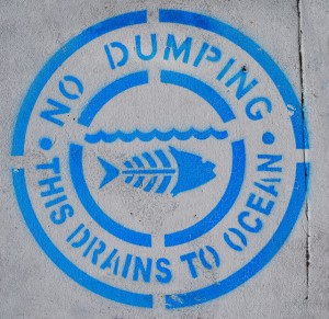 No dumping - drains to ocean